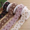 Handmade DIY Hair Accessories Double-Sided Rose Bow Herringbone Style Cloth Straps for Clothing & Straw Hats for Gifts Packaging