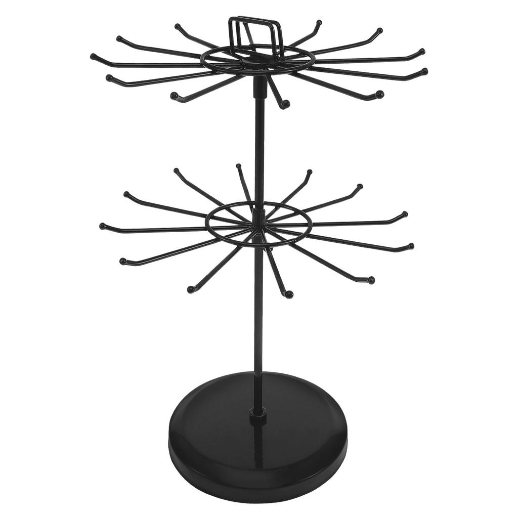 360° Rotating Jewelry Display Holder Earrings Pendants Bracelets Stand Stud Earrings Necklaces Rings Storage Hanging Organizer