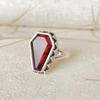 1 Piece Vintage Coffin Shaped Geometric Synthetic Zircon Punk Style Alloy Silver Color Women's Ring Size 6-10