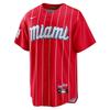 Miami Marlins City Connect Logo Pattern Button-Up Comfortable Short Sleeve Baseball Jersey Men Jersey Red T77003VRMQMKMG