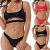 Women's Striped Printing Padded Push Up 2 Piece Bikini Sets Swimsuits Beachweart