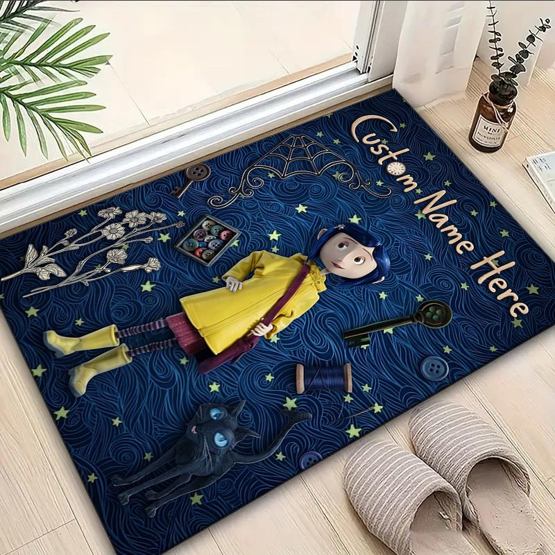Custom Name Rug Nighttime Adventure Doll Area Rug Suitable for Indoor And Outdoor,Carpets for Homes, Offices,Living Rooms,Home Decor,Christmas Gift