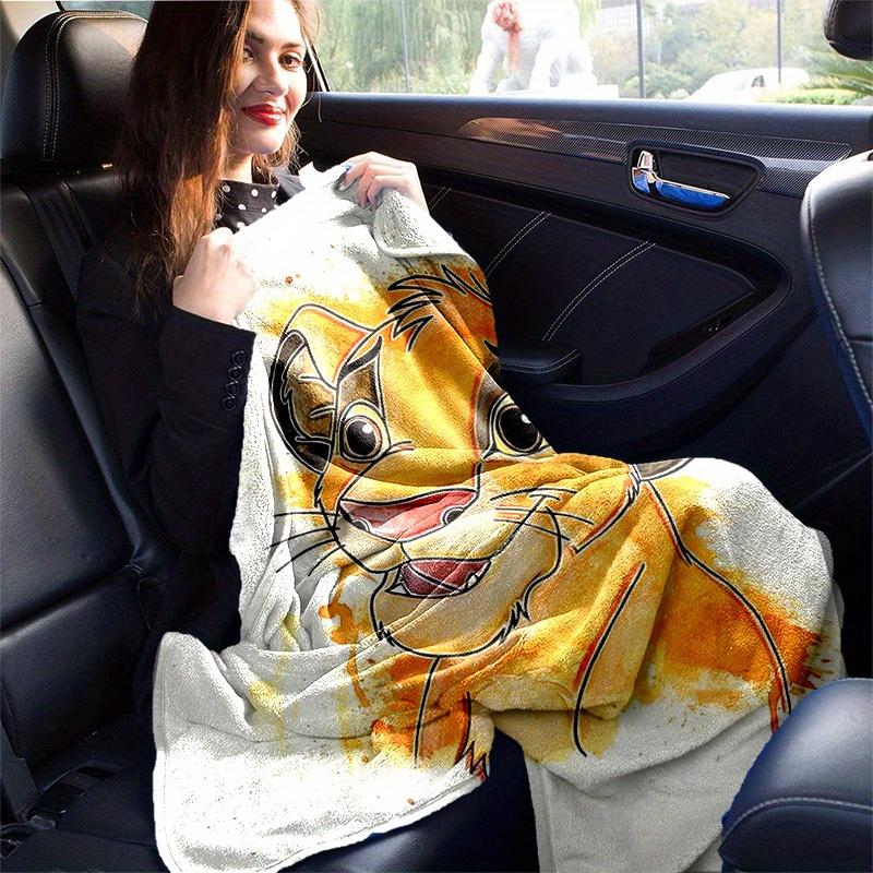 1pc Simba Blanket – Themed Soft Flannel Throw Blanket, Versatile & Cozy for Bedroom, Living Room, Travel, Camping, Car Blankets, Beach, Office Naps, M
