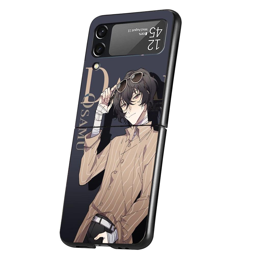 Bungo Stray Dogs Dazai Cover Phone Case For Samsung Galaxy Z Flip 7 6 5 4 3 5G Flip7 Flip6 Flip5 Flip4 Flip3 Black Fundas Shell
