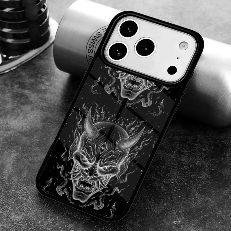 Japanese Hannya Mask Phone Case for iPhone 17 16 15 Pro Max Air 14 13 12 11 Plus Shockproof Cover