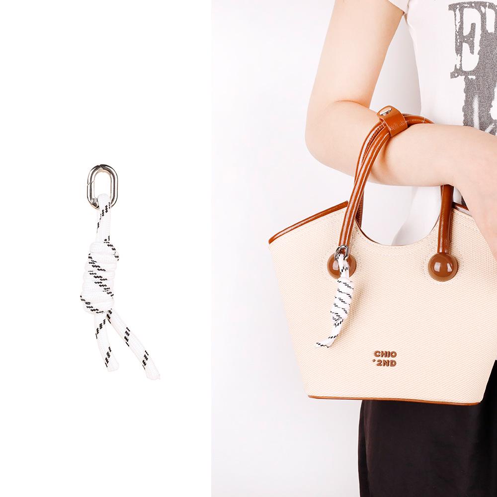 Natural Wood Bead Charm Anklet & Handmade Keychain Pendant