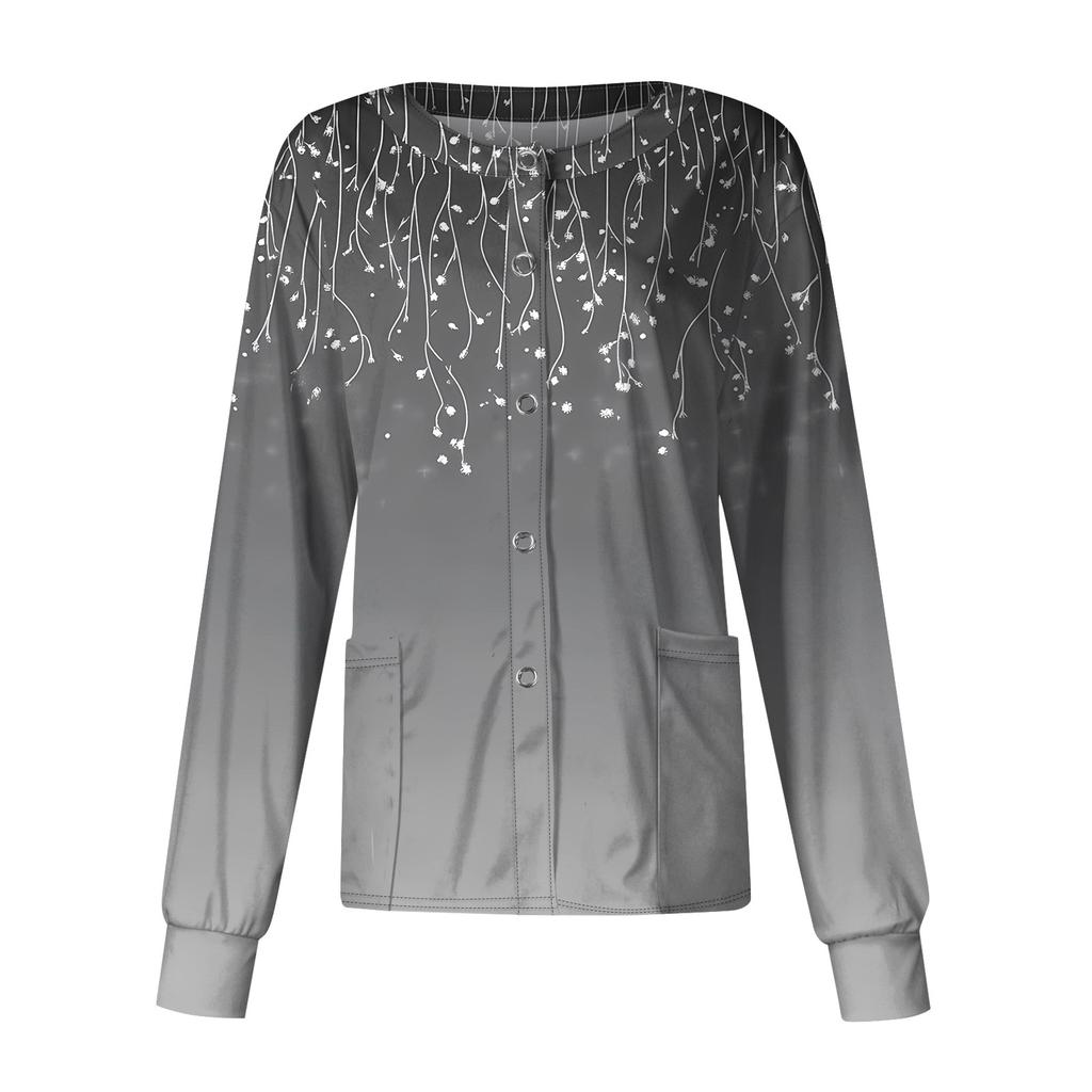 Женский повседневный однобортный однобортный защитная одежда с длинными рукавами и цветочным принтом, кардиган, топ