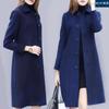 Women's Mid-Length Wool Coat, 2025 Autumn/Winter, Hepburn Style, Slim Fit, Plus Size