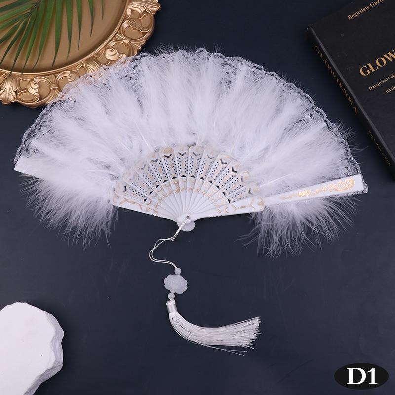 Перо Складной Веер Милая Фея Девушка Темный Готический Придворный Танец Рука Подарок