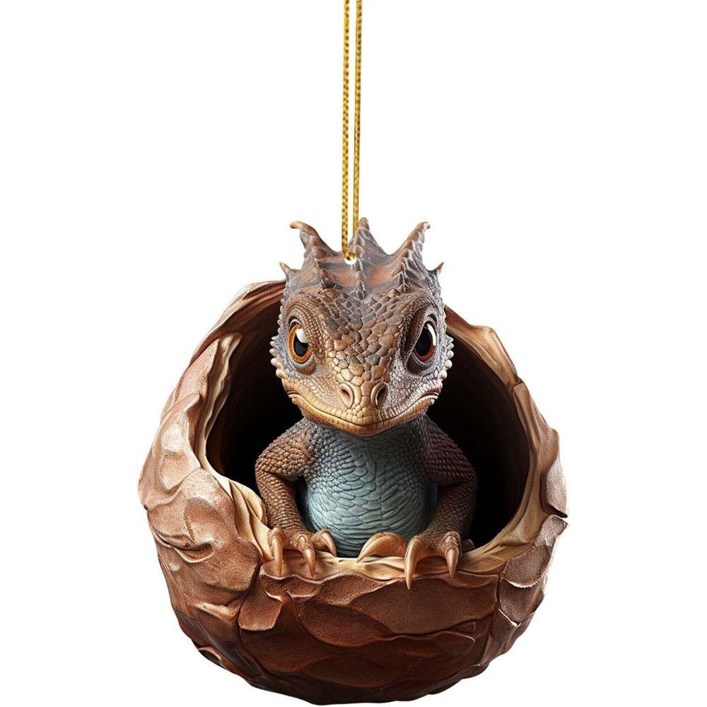 2D Christmas Dragon Pendant Dragon Egg Acrylic Dragon Pendant Dragon Baby Egg Ornament  Home