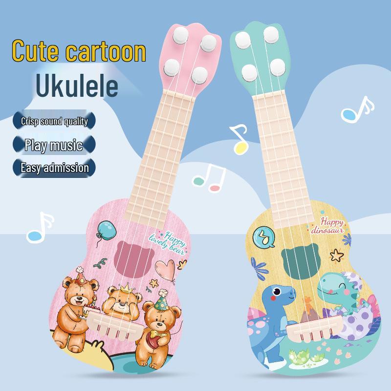 Astronaut-Themed Children's Ukulele: Playable Beginner's Four-String Guitar Toy