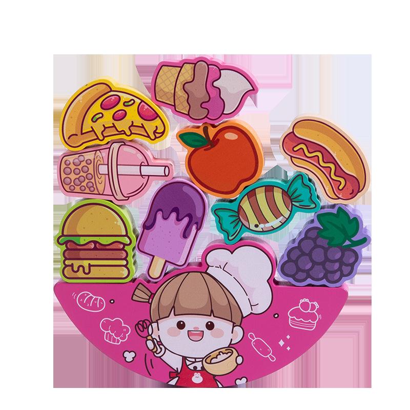 Деревянная игрушка для детей 3D Балансир Стройка Cute Food Животное Дерево Падающая Башня Образовательные игрушки для детей