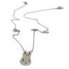[P5643] - Silver 'Rabbit' Handcrafted Steel Necklace - 15x10 Mm