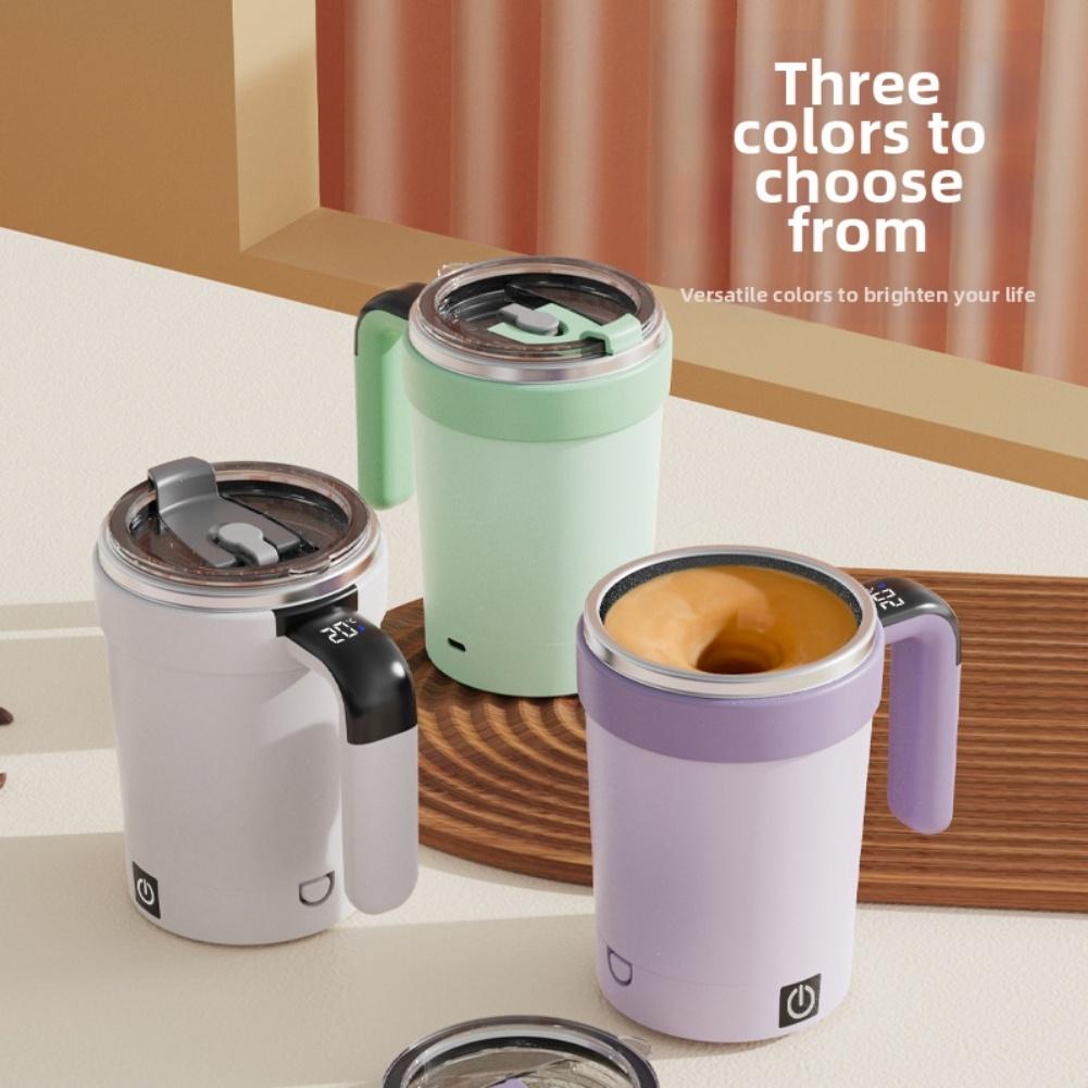 1 шт. Кружка с автоматическим перемешиванием 11,3*7,3 см Кружка для кофе с автоматическим перемешиванием с дисплеем температуры, кружка с автоматическим перемешиванием фиолетовая/белая/зеленая