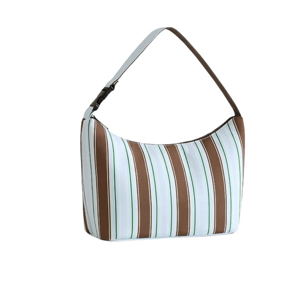 Waterproof Thermal Cooler Tote Large Capacity Food Storage Bag Striped Insulated Lunch Bag Work