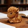 Юйшэн Скульптура лошади Деревянная миниатюрная декоративная фигурка Натуральное дерево Гладкая поверхность Статуэтка животного Домашний декор Книжная полка Гостиная