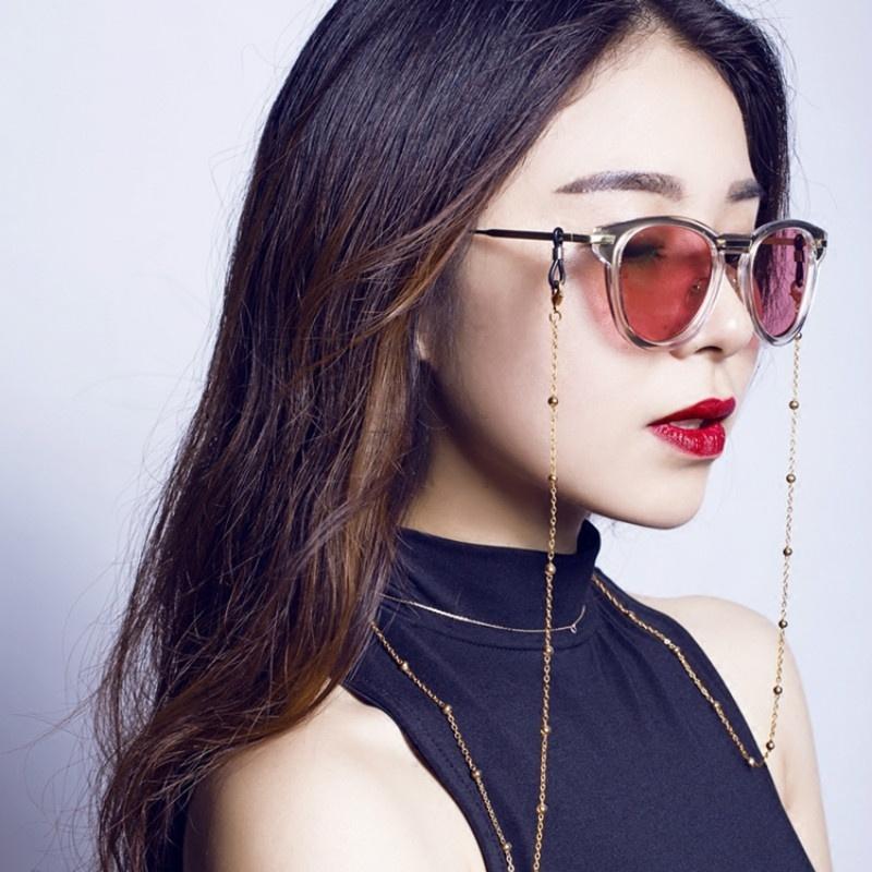 Reading Glasses Chain for Women Metal Sunglasses Cords Beaded Eyeglass Lanyard Hold Straps Men Eyewe
