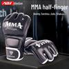 Боксерские перчатки Aibaijian MMA Муай Тай с открытыми пальцами