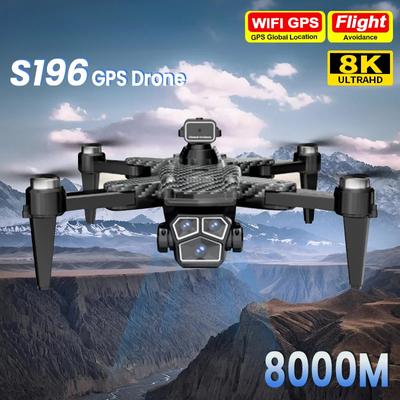 Новый оригинальный S196 GPS-дрон 8K 5G WIFI FPV профессиональная HD аэрофотосъемка ESC двойная камера бесщеточный квадрокоптер для обхода препятствий 8000M