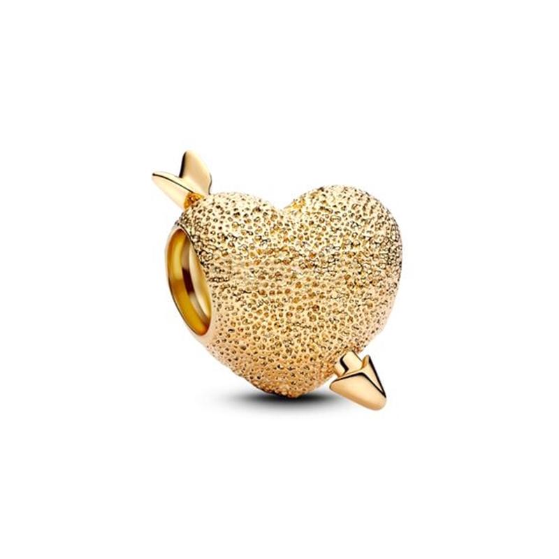 NEW DIY Gold Plated Pearl Eternity Circle Cupid Heart Family Tree Dangle Charm Beads for Original Silver Bracelet Jewelry