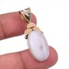 Natural Pink Opal Gemstone 925 Solid Sterling Silver Two Tone Pendant 1.50" V5e24