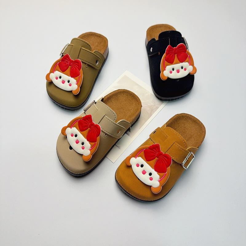 Детские ретро-сабо Birkenstock с мультяшным рисунком, нескользящие, с закрытым носком и толстой подошвой