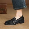 Модная новая весенне-осенняя женская обувь из натуральной кожи, туфли с круглым носком, модные ретро лоферы на среднем каблуке, дышащие женские туфли-лодочки
