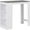 VidaXL Bar Table with Shelf White 110x50x103 Cm