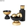 Black and Gold Ceramic Vase Desk Decoration Flowers Pots Decorative Flower Arrangement Modern Home Decor Crafts Floral Vases