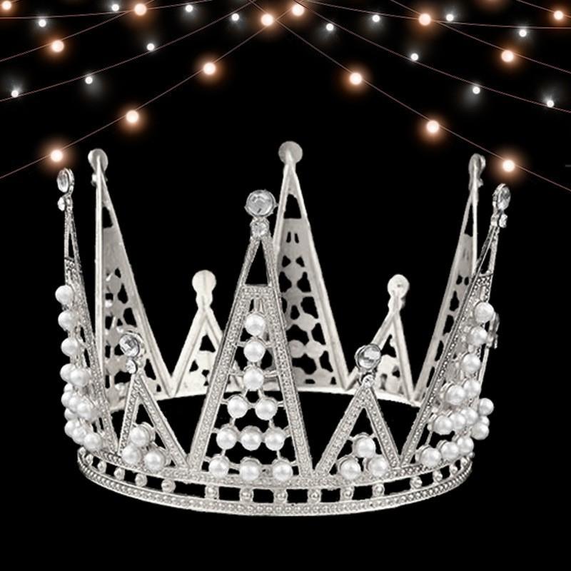 Детская корона на день рождения Тиара Барокко Сплав Орнамент Полный круг Корона Украшение для торта
