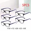 5 шт. Мужские очки для чтения HD Пресбиопические очки Защита глаз Компьютерные очки от +1.0 до +3.0 Мужские очки от синего света