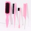 4-piece/set Hairdressing Tool Set, Hair Anti Tie Brush, Edge Control Brush, Rat Tail Comb Edge brush,Special for Real Hair Wigs