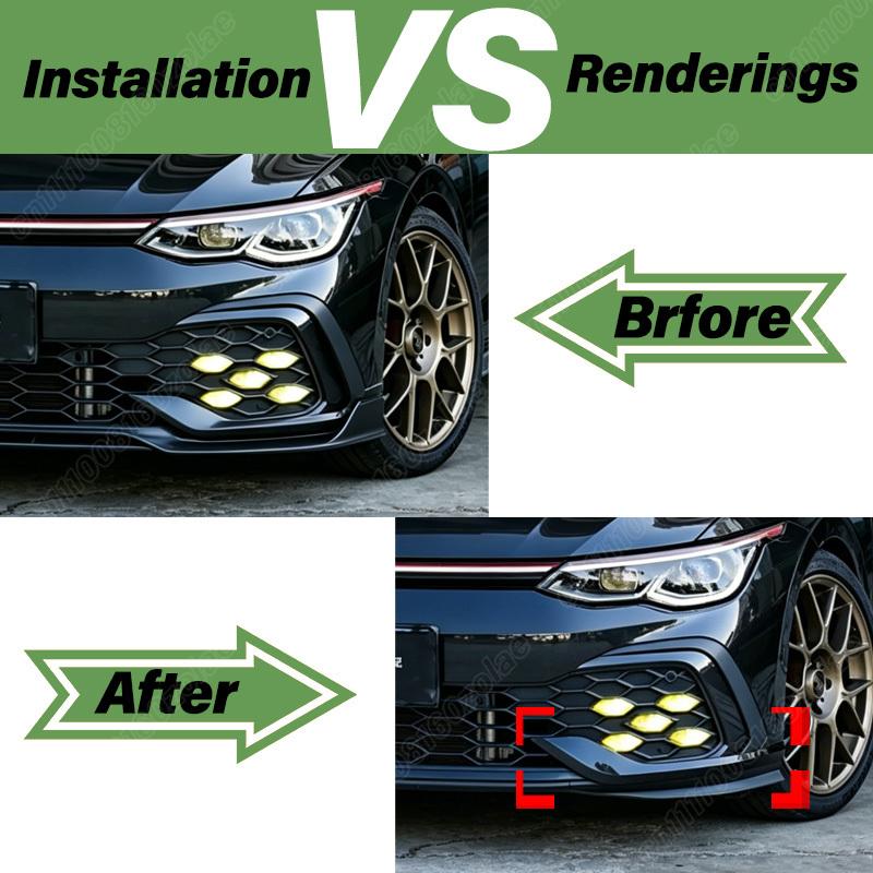 For Volkswagen Golf 8 MK8 GTI R-Line 2021 2022 2023 2024 Automobile Fang Style Front Bumper Air Knife Body Modification Kit