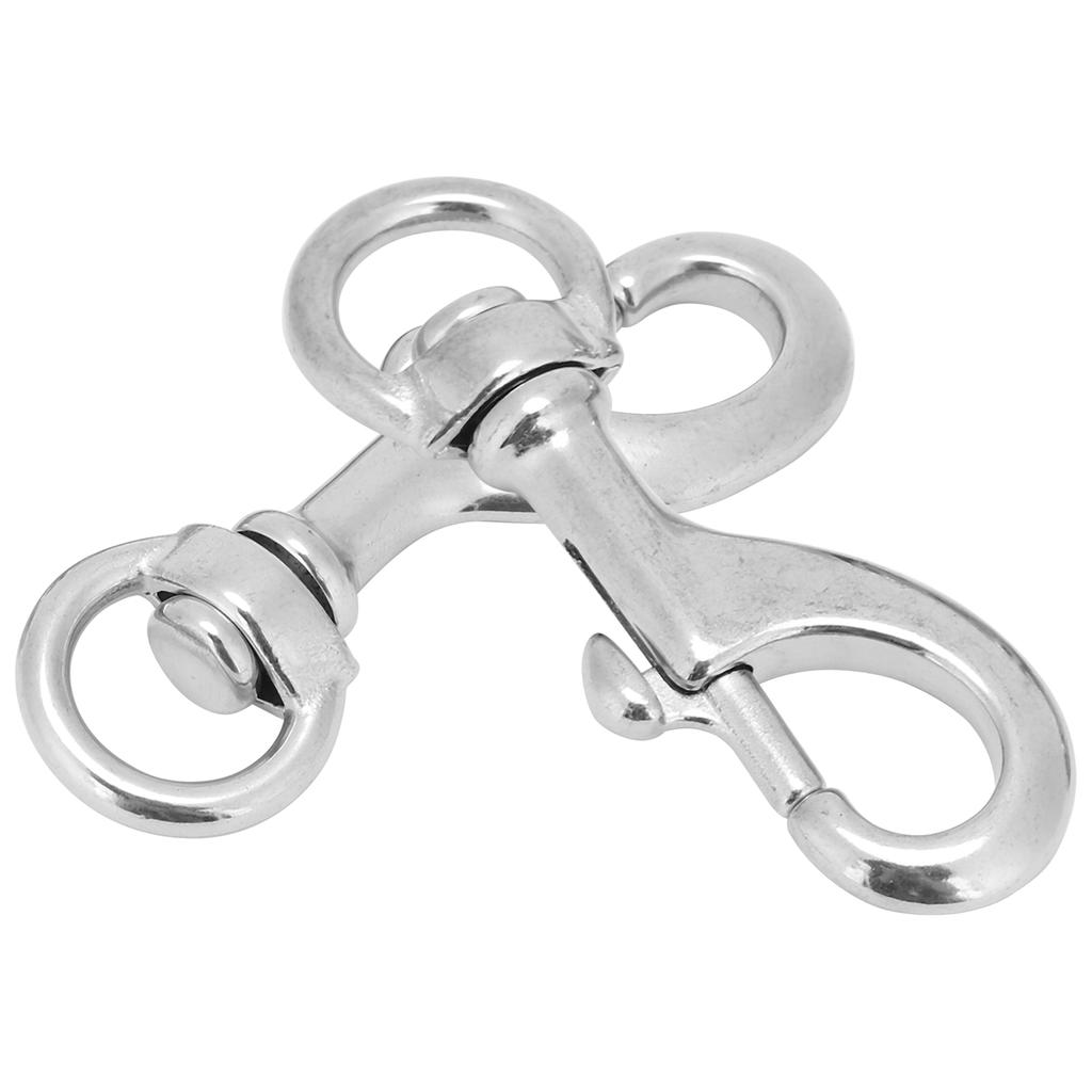 2pcs 80MM Diving 316 Stainless Steel Swivel Eye Snap Hook Swivel Single Ended Diving Clip