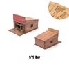 1/72 Scale Western Town Wooden Model Kit DIY Assembly for Display and Scene Building