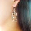 Party Elegant Women Spiral Linked Water Drop Long Dangle Hook Earrings Jewelry