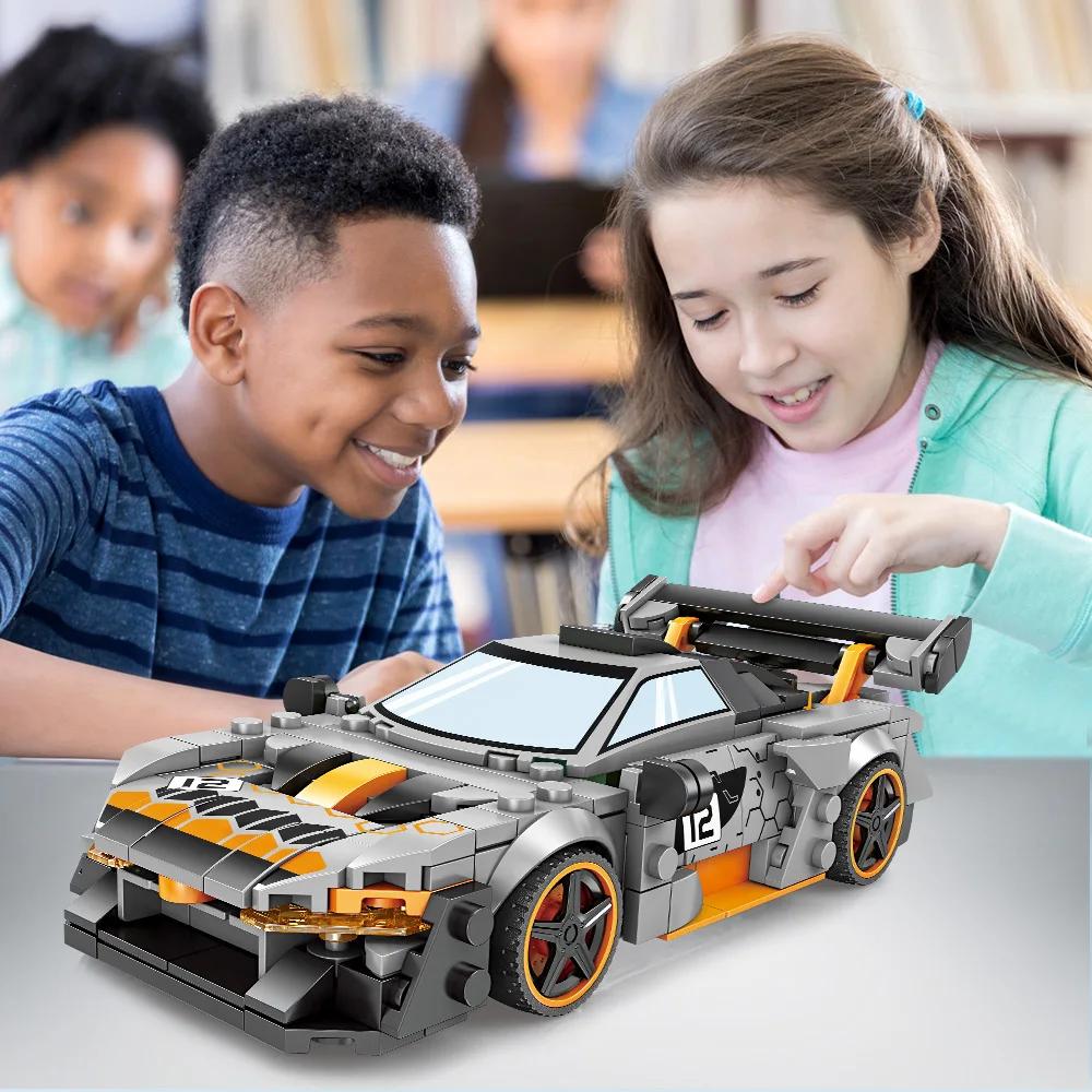 Model Car Kits,Speed Champion Car Senna Building Sets with Display Case, Cool Simulation Cockpit Car Building Blocks, Race Car