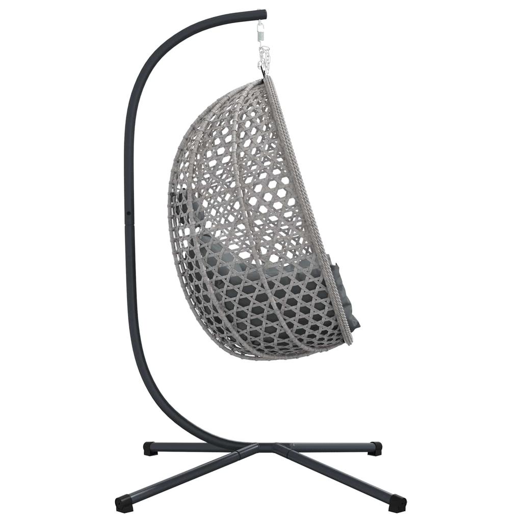 Hanging Egg Chair Anthracite and Gray 104 x 100 x 191 cm