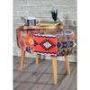 Oval Orange Kilim Patterned Coffee Table