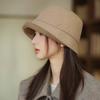 Autumn and Winter New Woolen Bucket Hat Women's Warm Ear Protector Basin Hat Elegant Fashion Bucket Hat