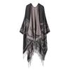 Travel Warm Shawl Men'S Office Nap Blanket Outdoor Versatile Fringed Knitted Shawl Cloak Women