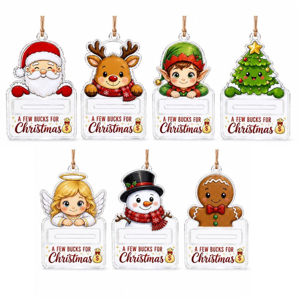 Acrylic Christmas Cash Gift Holder Ornament Clear Christmas Ornament Cash Gift Presentation