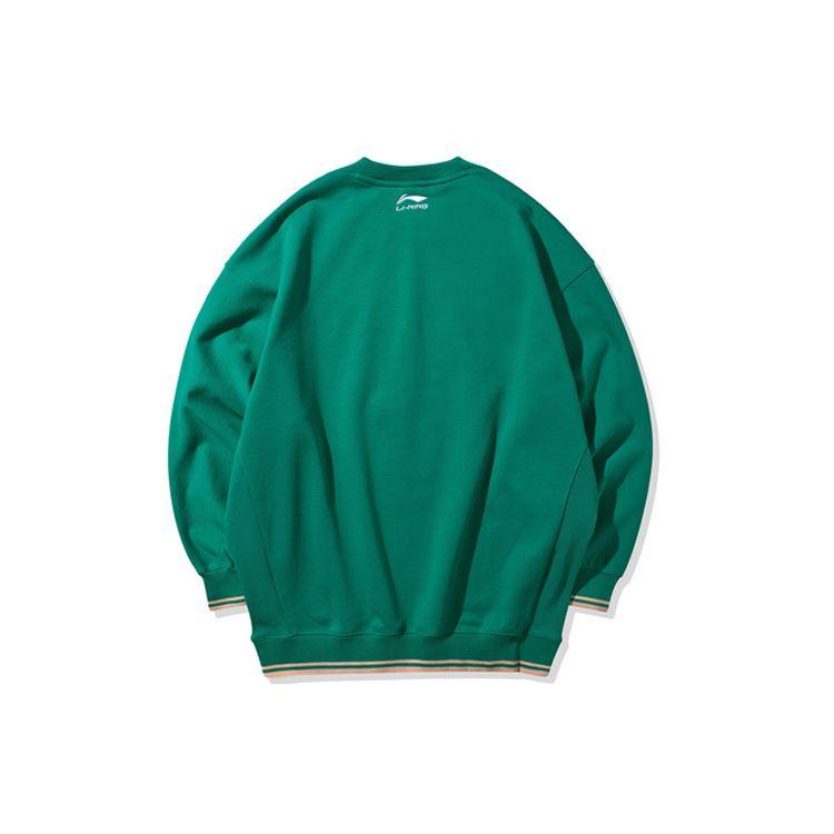 Li Ning Paris Fashion Show свободный свитер-свитшот мужской свитшот зеленый AWDQ317-2