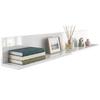 Wall Shelf For Living Room And Bedroom 1.5 Cm Thick Glossy Finish Wood White
