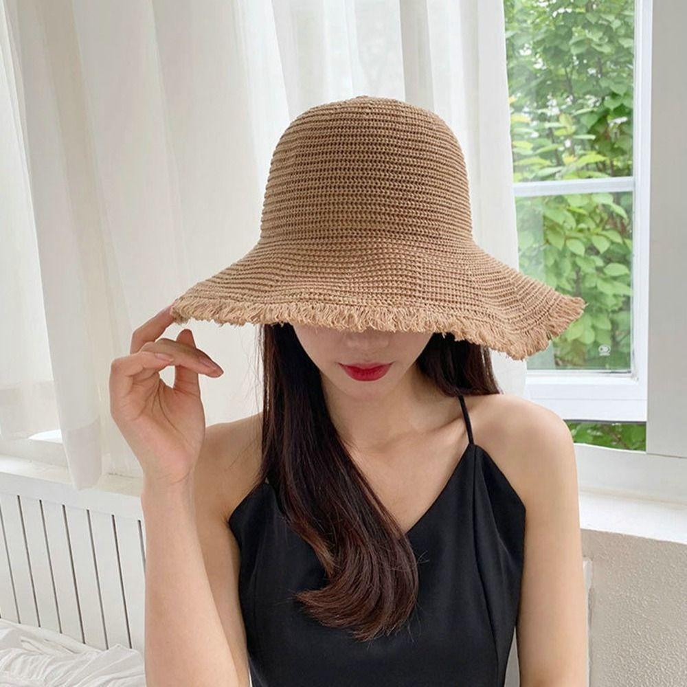 Соломенная купольная шляпа рыбака дышащая панама шляпы модная кепка от солнца для женщин