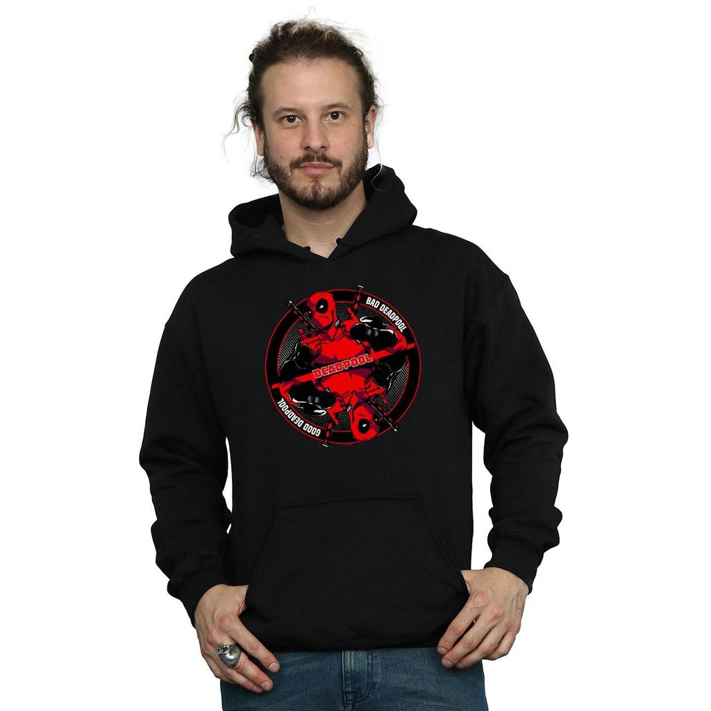 Marvel Mens Deadpool Good Bad Hoodie