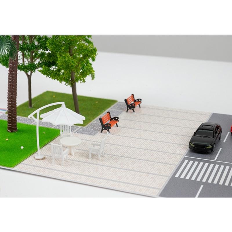Светодиодное освещение Модель парковки автомобиля Миниатюрное дерево,1:Набор моделей городской дорожной сцены масштаба 87, модель здания для диорамы