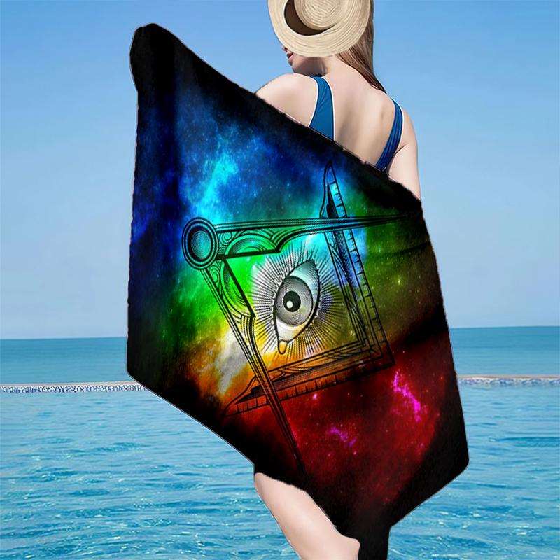 Eye Of Providence In Space Beach Towel, Super Soft Microfiber, Gift for Her/Him, Birthday, for Pool, Beach, Travel, Home Decor Fan gifts
