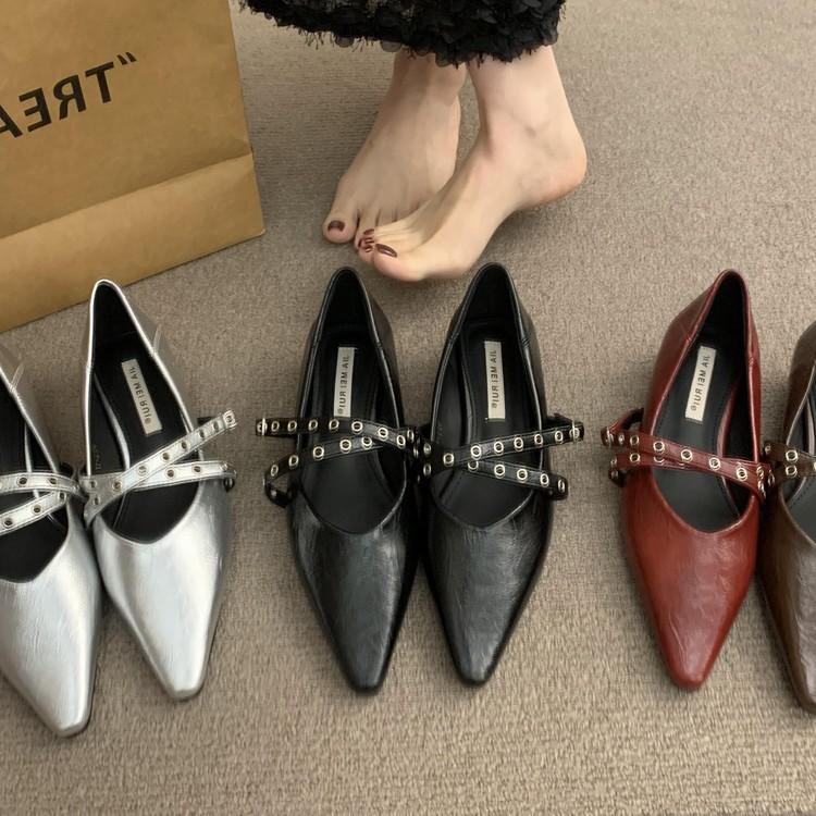 French Retro Inner Heightening Pointed Mary Jane Shoes Women's Shoes Spring and Autumn 2025 New Commuting Versatile Light Mouth Single Shoes