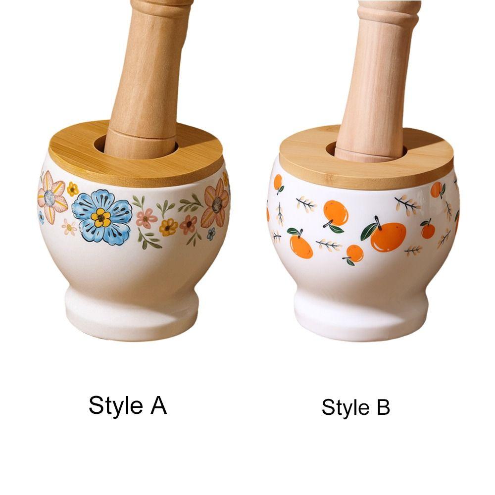 Internal Thread Ceramic Mortar Ceramic Manual Mortar Garlic Pounder Garlic Masher  Household